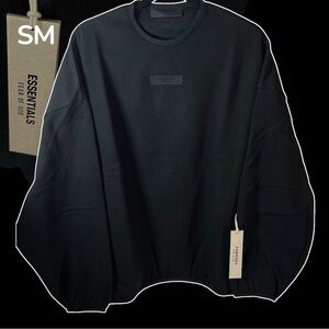 •NWT• ESSENTIALS Fear of God BLACK CREWNECK • Small (oversized)